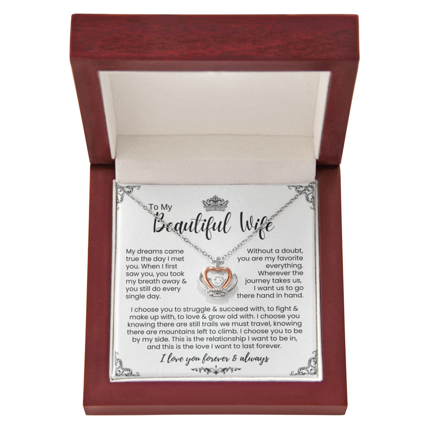 To My Wife - Crown Necklace - I Choose You