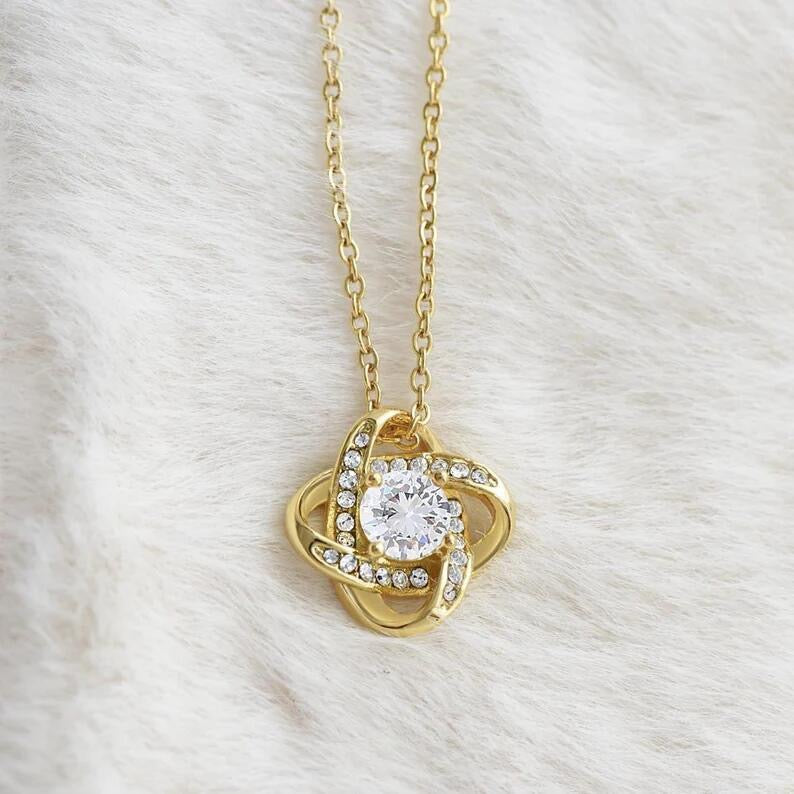 To My Daughter - Love Knot Necklace - Love You Forever Message Card Gift