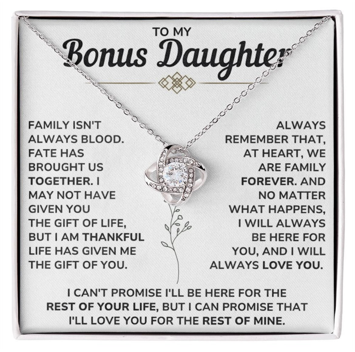 At Heart We Are Family Forever - Necklace Gift for Bonus Daughter
