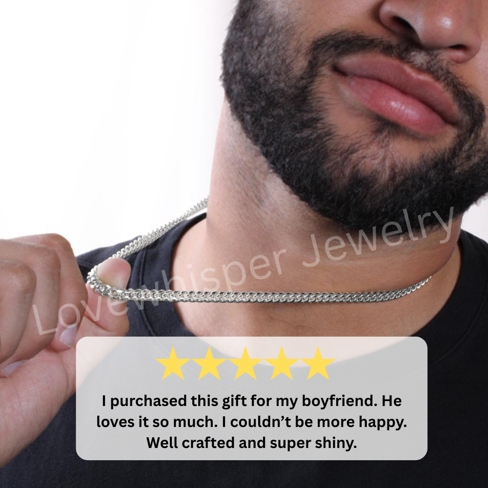 To My Man - Cuban Link Necklace - I Choose You Promise Necklace Gift