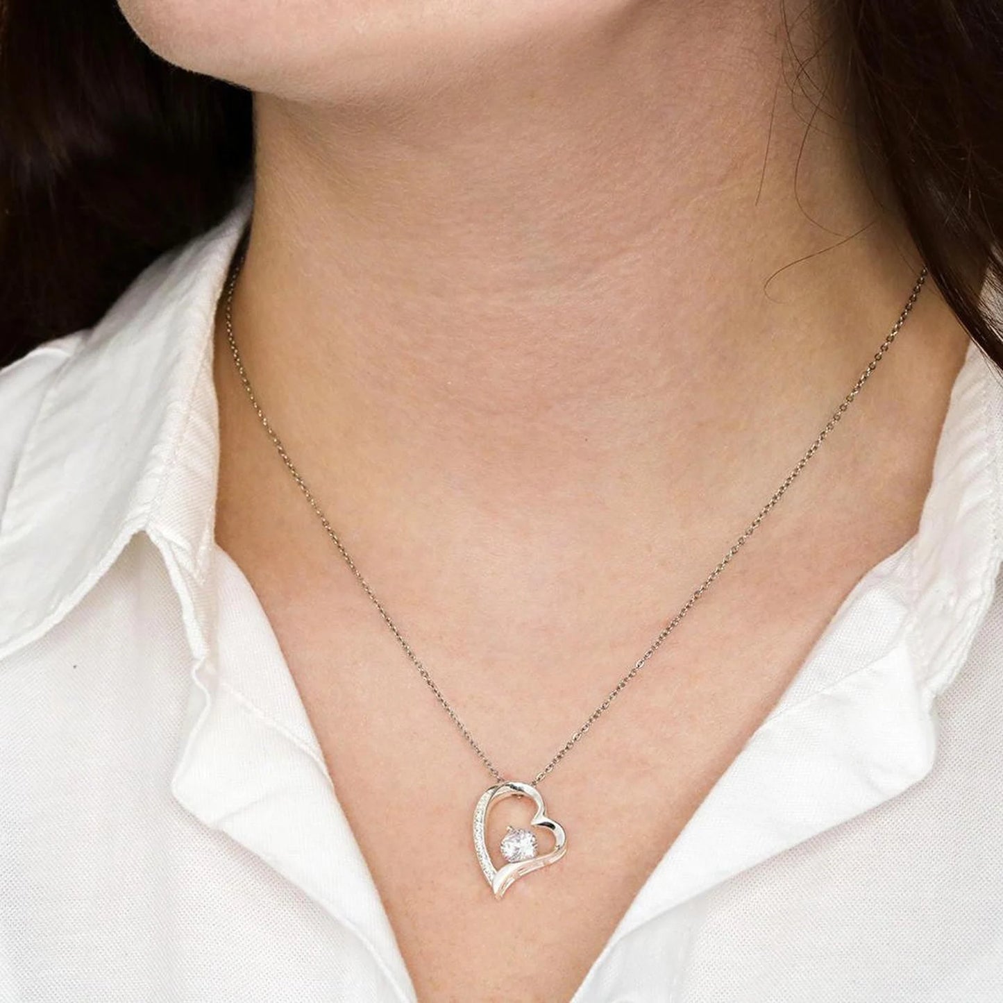 To My Wife - Love Heart Necklace - Woman of My Dreams Valentine's Day Gift