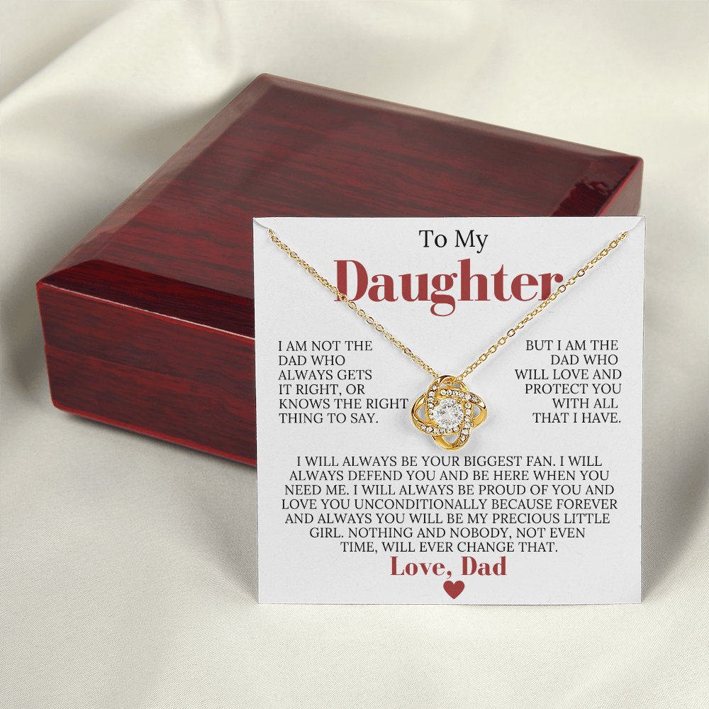 To My Daughter from Dad - Love Knot Necklace - You Will Always Be My Precious Little Girl