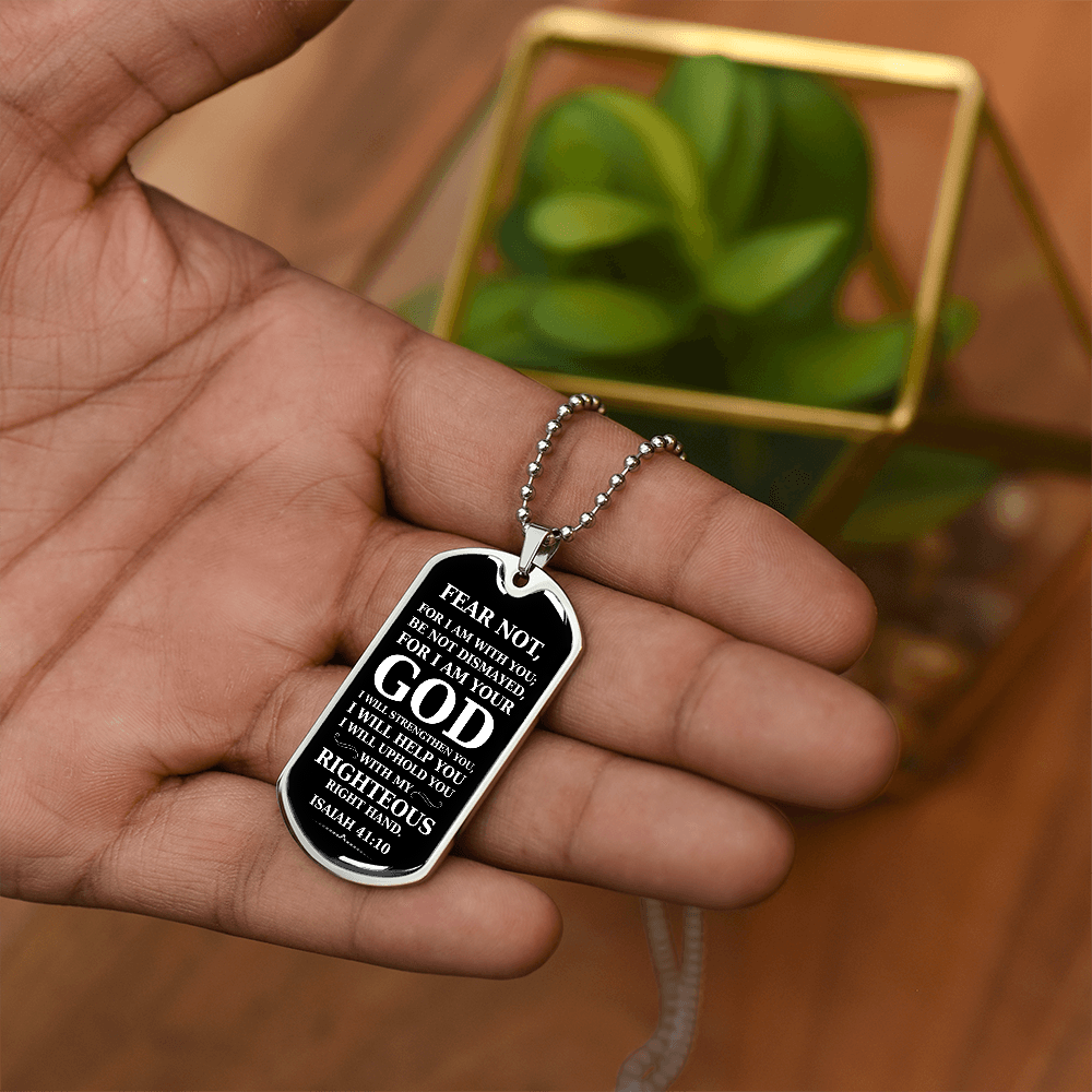 Dog Tag Necklace for Christian Baptism Confirmation and 1st Communion Gift