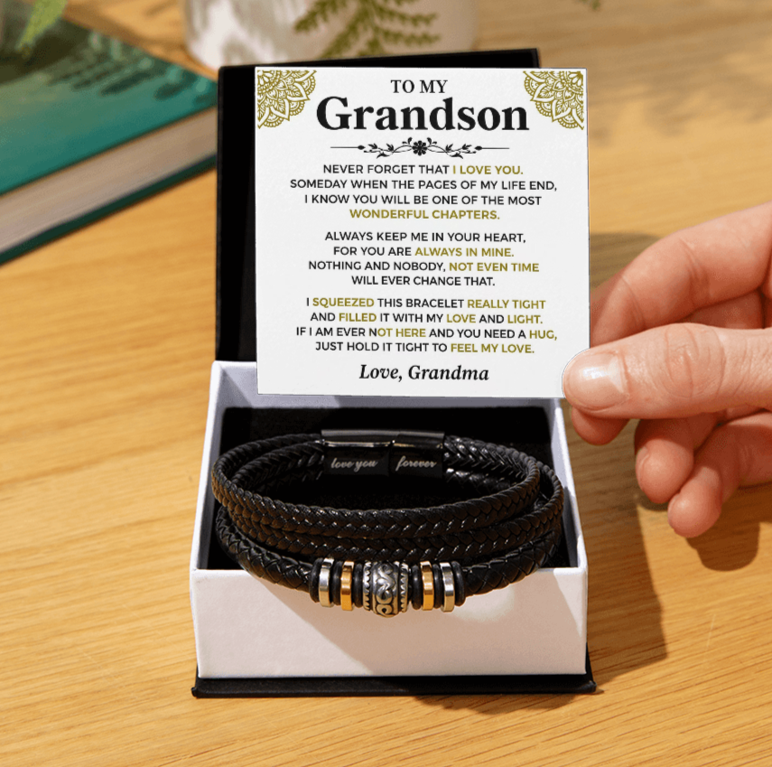 To My Grandson - Love You Forever Bracelet Gift