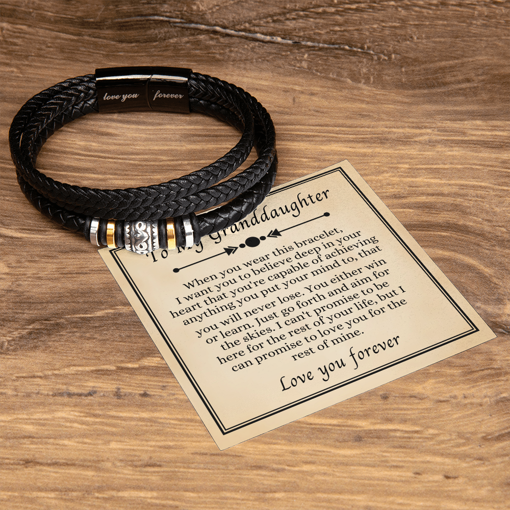 To My Grandson - Love You Forever Bracelet - Love You for the Rest of Mine