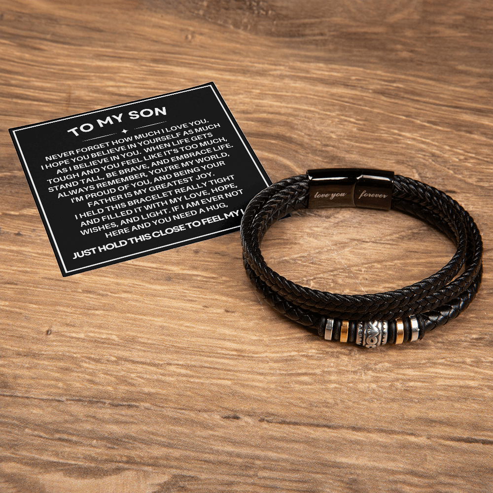To My Son - Love You Forever Bracelet - You Are My World Gift