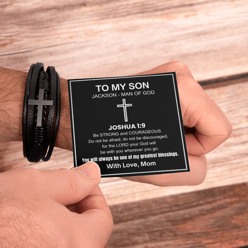 One Of The Greatest Blessings - Cross Bracelet Gift for Son