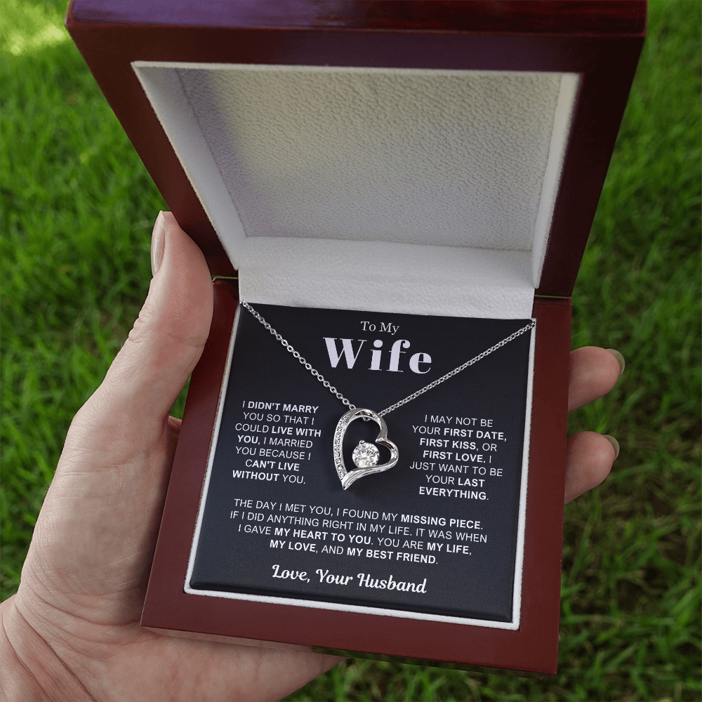 To My Wife - Love Heart Necklace - You Are My Life Valentine's Day Gift
