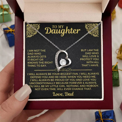 To My Daughter - Love Heart Necklace - Proud to be your father