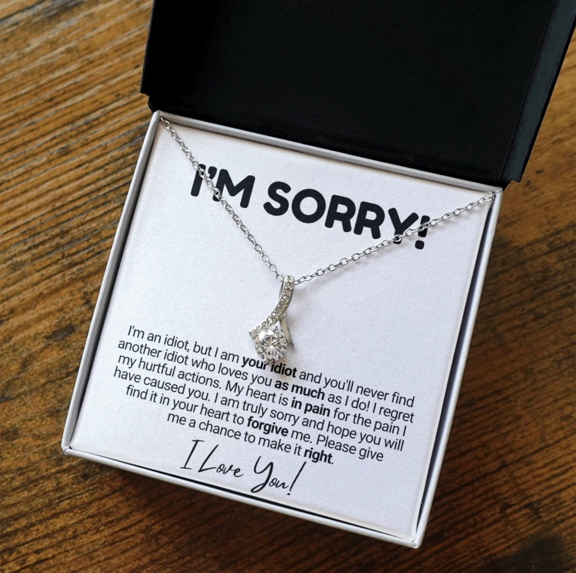 To My Love - Ribbon Necklace - I Am Sorry