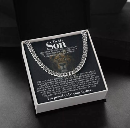 To My Son - Cuban Link Necklace - Proud to Be Your Father