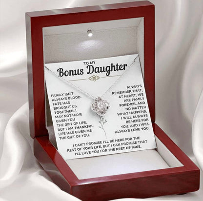 At Heart We Are Family Forever  - Necklace Gift for Bonus Daughter