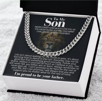 To My Son - Cuban Link Necklace - Proud to Be Your Father