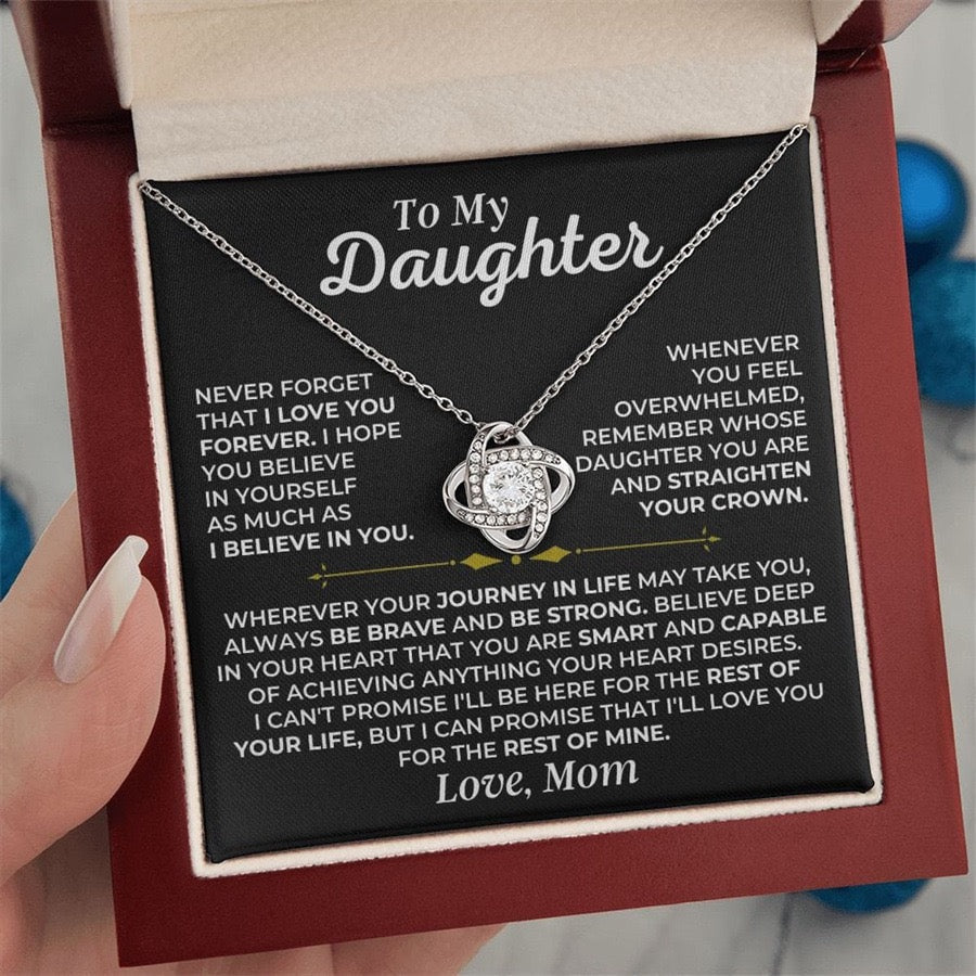 To My Daughter from Mom - Love Knot Necklace - Love You Forever