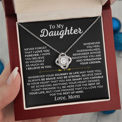 To My Daughter from Mom - Love Knot Necklace - Love You Forever