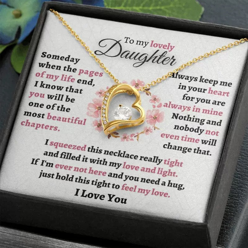 To My Daughter - Love Heart Necklace - You Are Always In My Heart