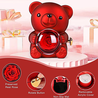 To My Soulmate - Custom Interlinked Hearts Necklace - Eternal Rose Bear Box