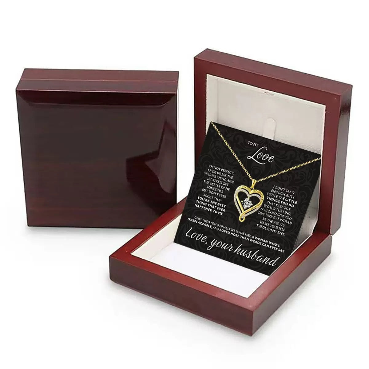 To My Love - Double Hearts Necklace - You Are the Best Thing Christmas Anniversary Valentine's Day Gift