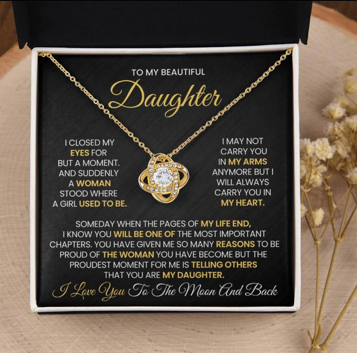 Always Carry You In My Heart  - Necklace Gift for Daughter