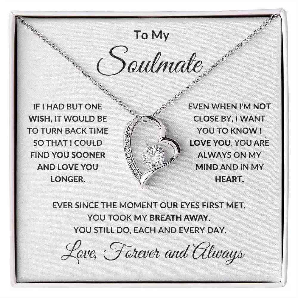To My Soulmate - Love Heart Necklace - You Are In My Heart