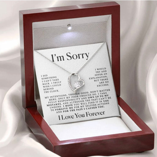 To My Love - Love Heart Necklace - I Am Sorry