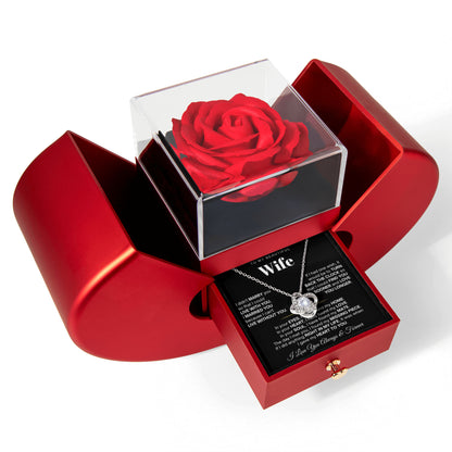 To My Wife Necklace - Love Knot Necklace - Eternal Rose Gift Box