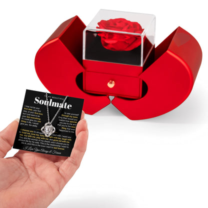 To My Soulmate Necklace - Love Knot Necklace - Eternal Rose Gift Box
