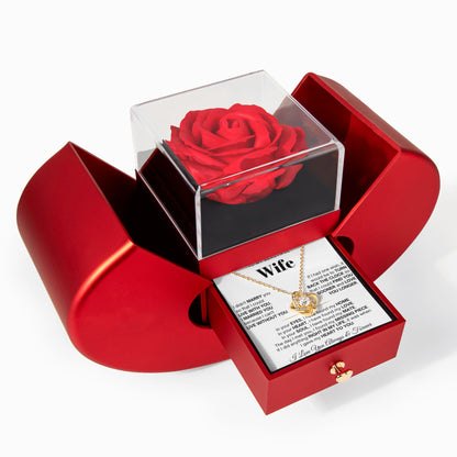 To My Wife Necklace - Love Knot Necklace - Eternal Rose Gift Box