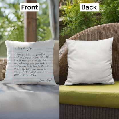 To My Daughter from Dad - Heartfelt Message Letter Pillow - Always Have Your Back