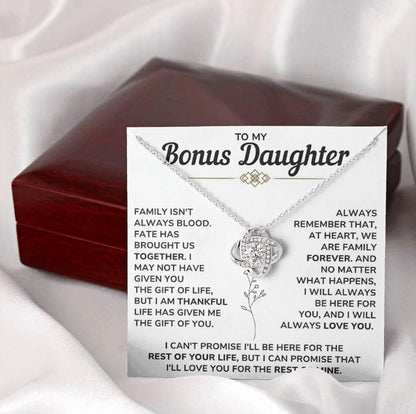 At Heart We Are Family Forever  - Necklace Gift for Bonus Daughter