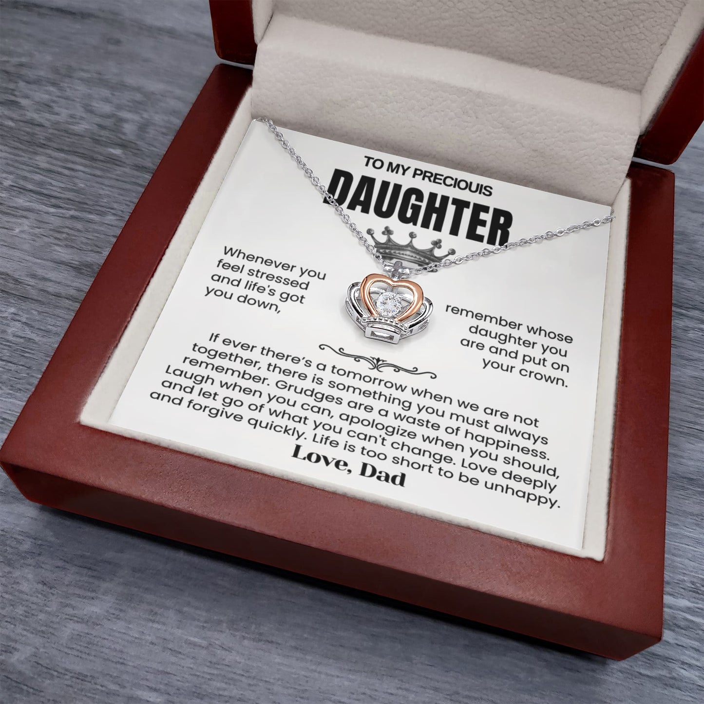 To My Daughter - Crown Necklace - Put on Your Crown