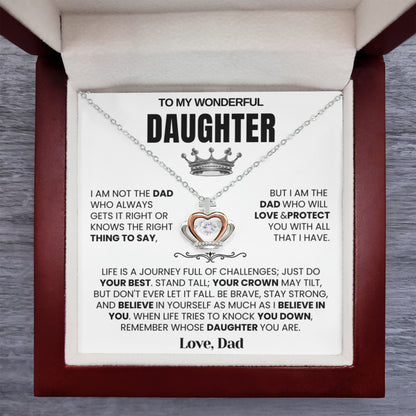 To My Daughter - Crown Necklace - Believe in Yourself