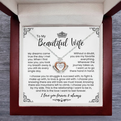 To My Wife - Crown Necklace - I Choose You