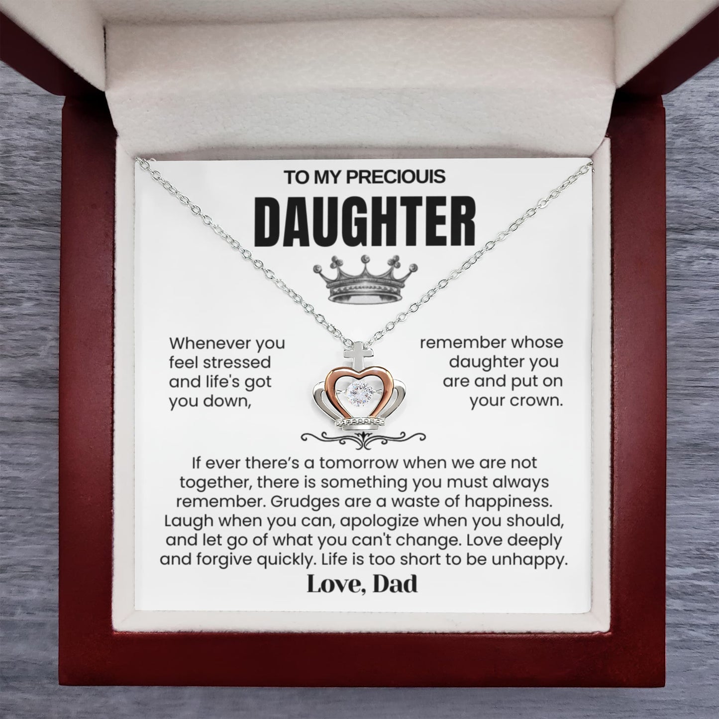 To My Daughter - Crown Necklace - Put on Your Crown
