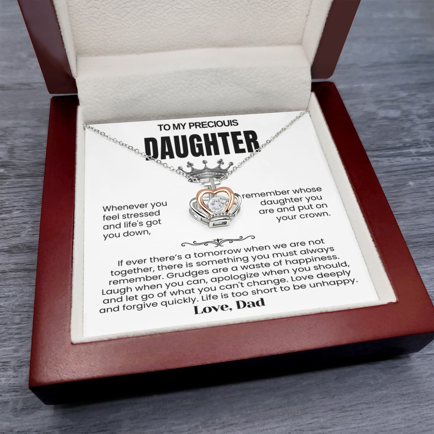 To My Daughter - Crown Necklace - Put on Your Crown