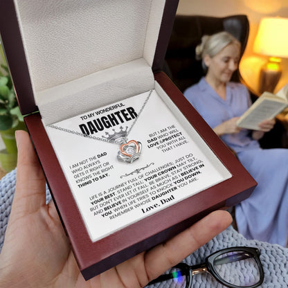 To My Daughter - Crown Necklace - Believe in Yourself