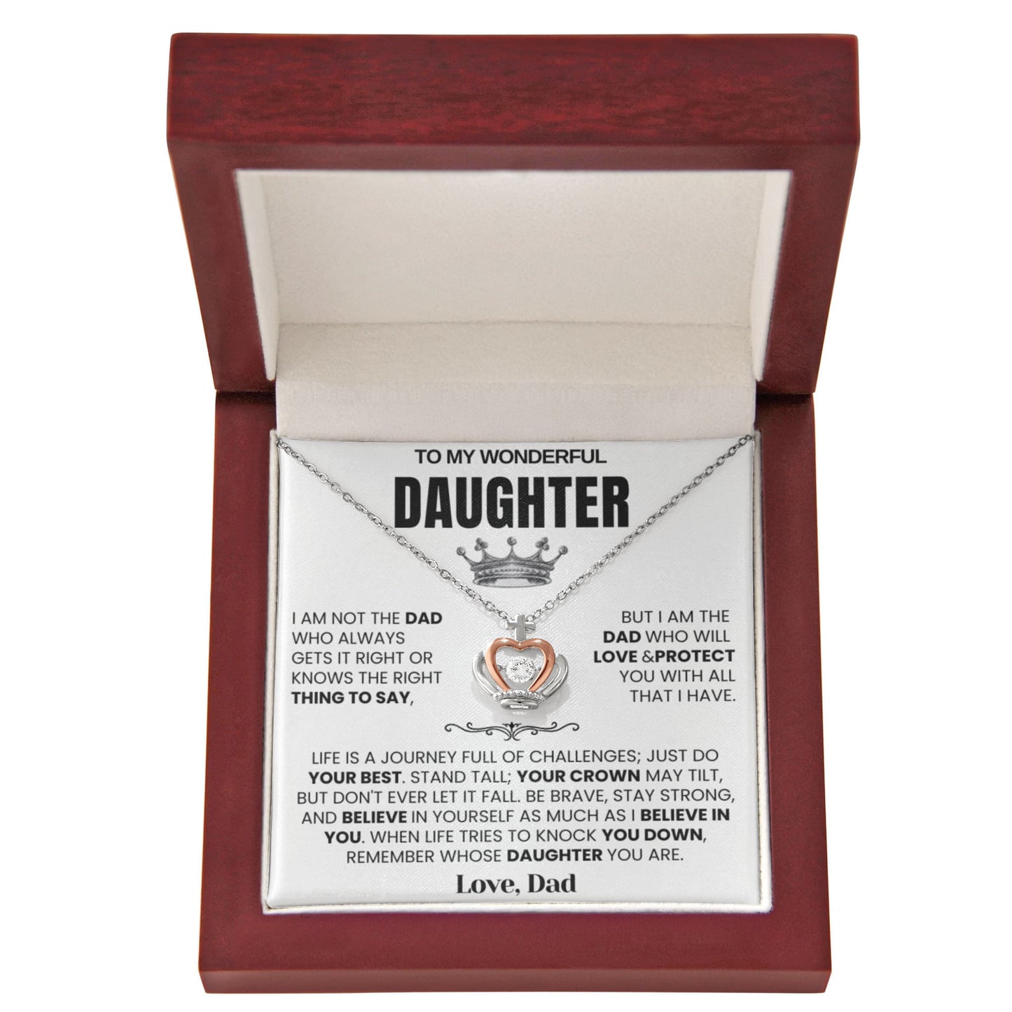 To My Daughter - Crown Necklace - Believe in Yourself