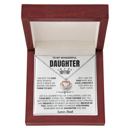 To My Daughter - Crown Necklace - Believe in Yourself
