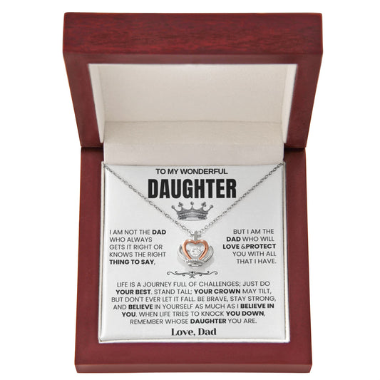 To My Daughter - Crown Necklace - Believe in Yourself