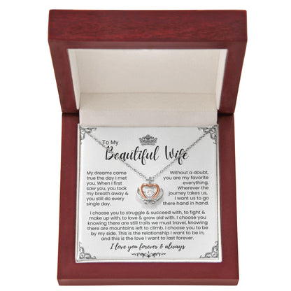 To My Wife - Crown Necklace - I Choose You