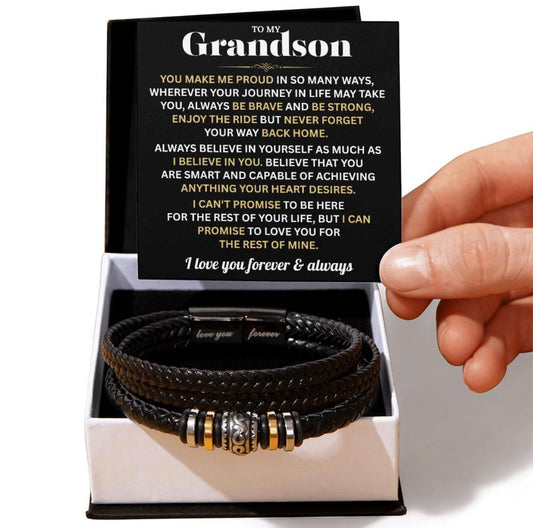 You Make Me Proud - Bracelet Gift for Grandson