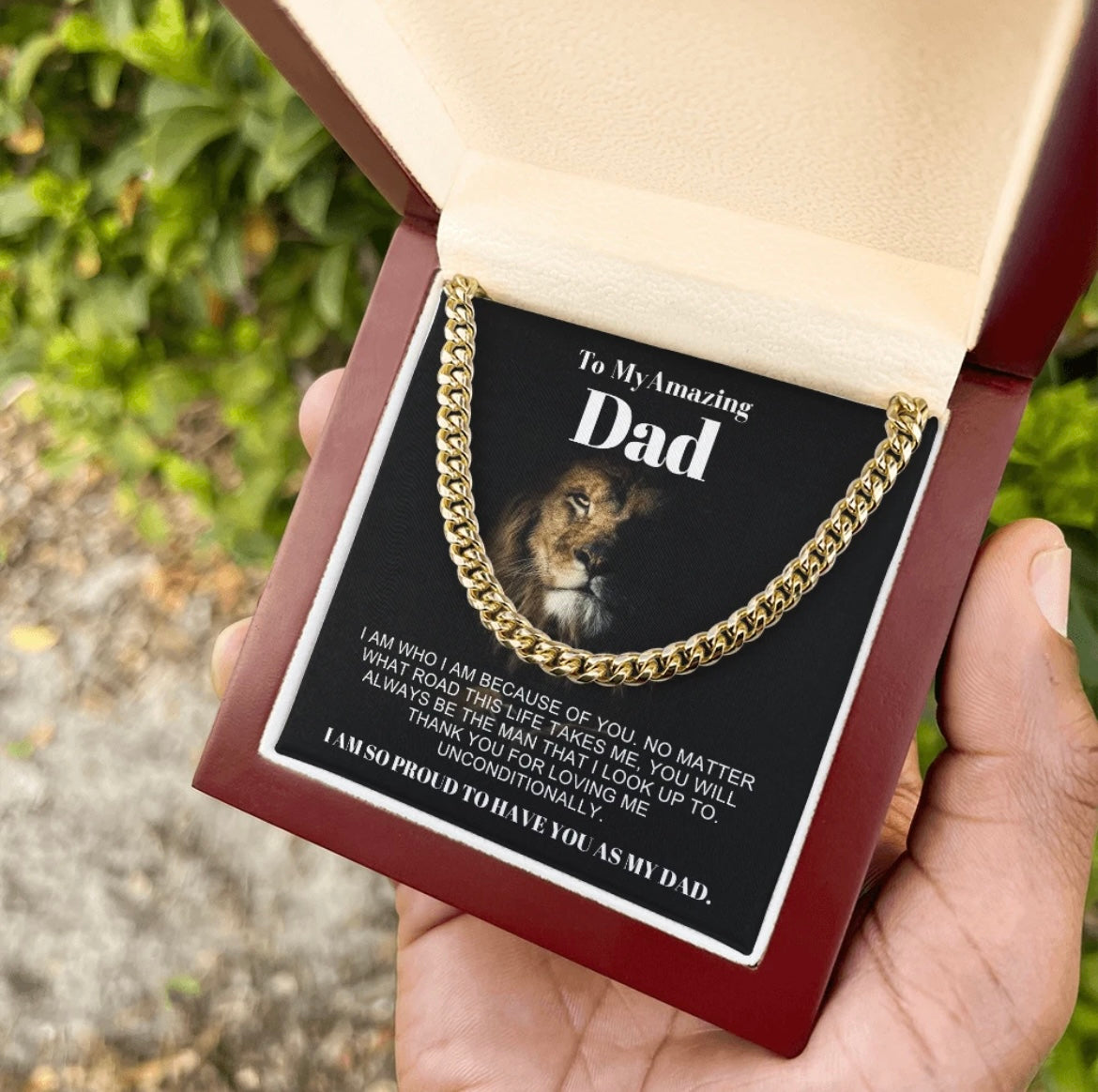 To My Dad - Cuban Link Necklace - Proud to Have You as Dad