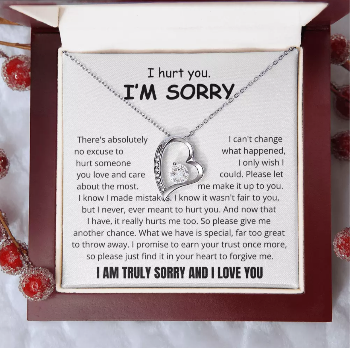 To My Love - Love Heart Necklace - I Am Sorry