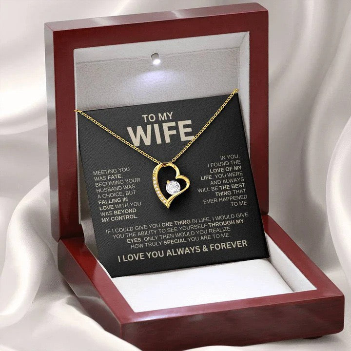 To My Wife Necklace - Love Heart Necklace - You Are the Best Thing