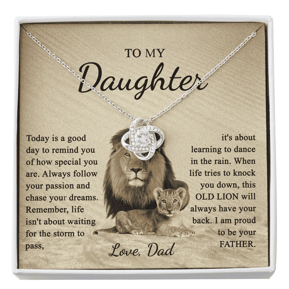 To My Daughter from Dad - Love Knot Necklace - Love You Forever