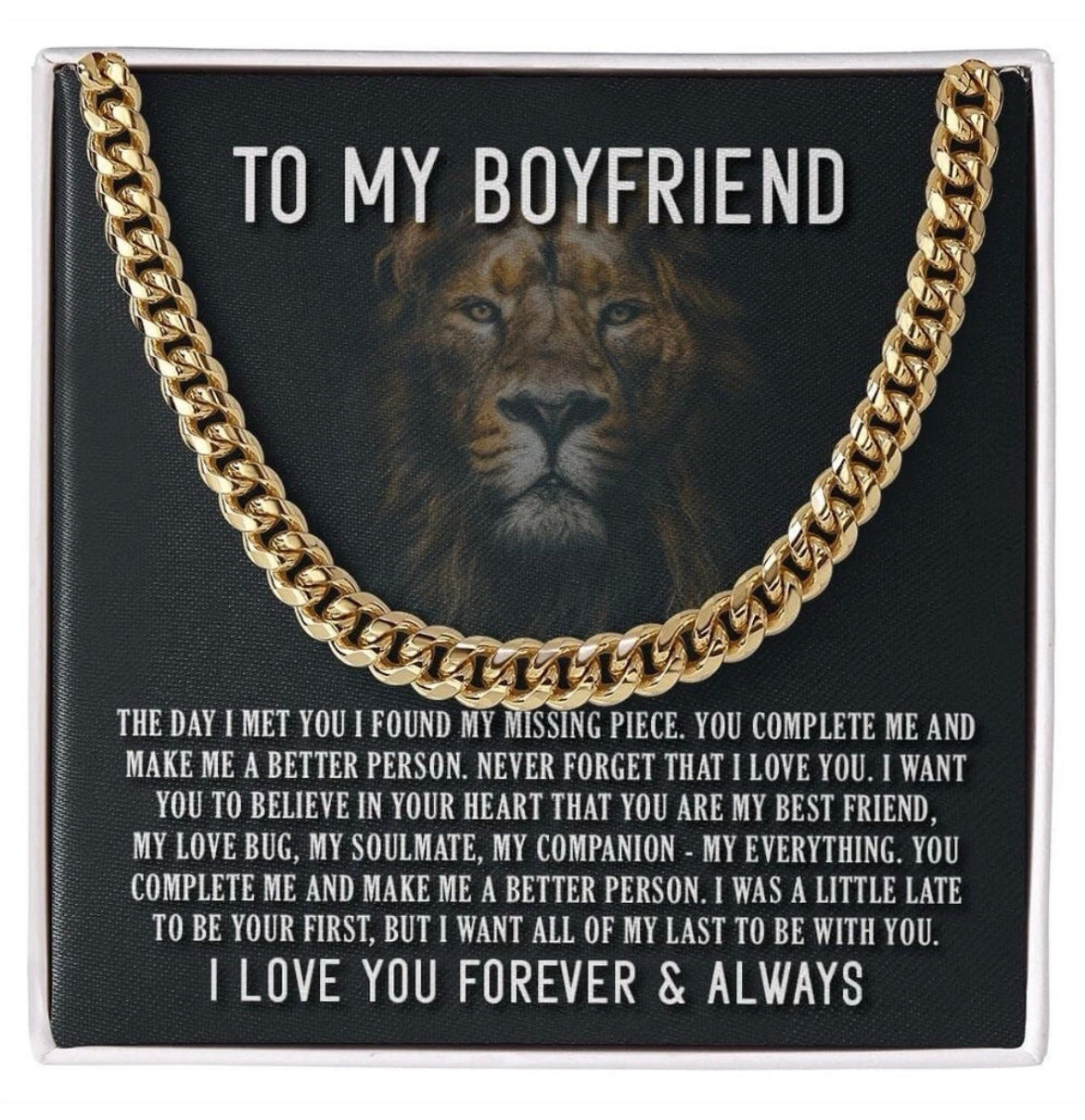 To My Boyfriend - Cuban Link Necklace - Be Your Last Everything Gift