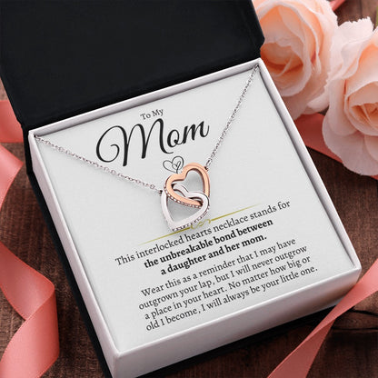 To My Mom - Linked Hearts Necklace - Always Your Little One