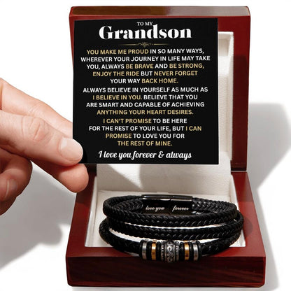 You Make Me Proud - Bracelet Gift for Grandson