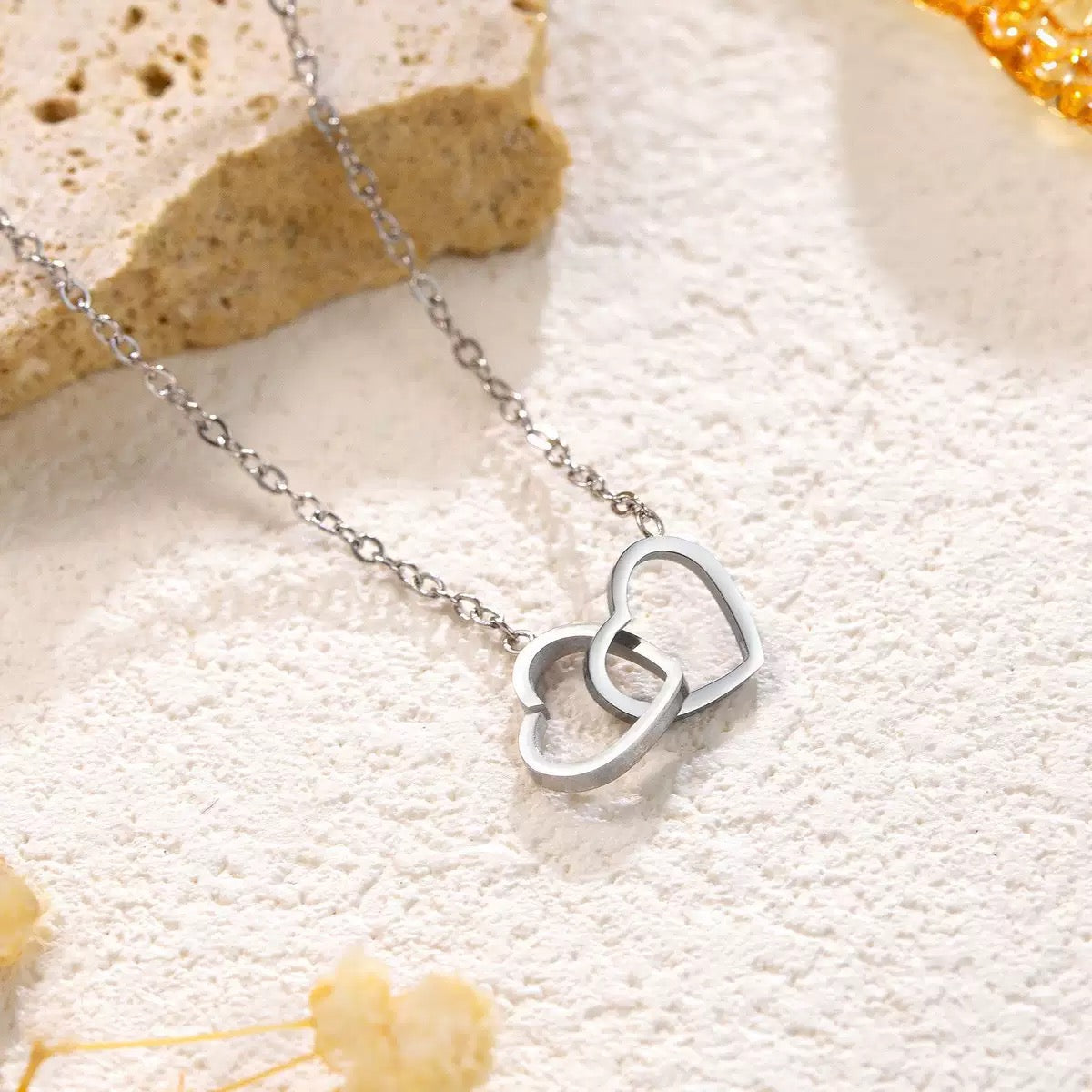 To My Soulmate - Custom Interlinked Hearts Necklace - Eternal Rose Bear Box