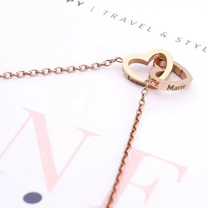 To My Soulmate - Custom Interlinked Hearts Necklace - Eternal Rose Bear Box